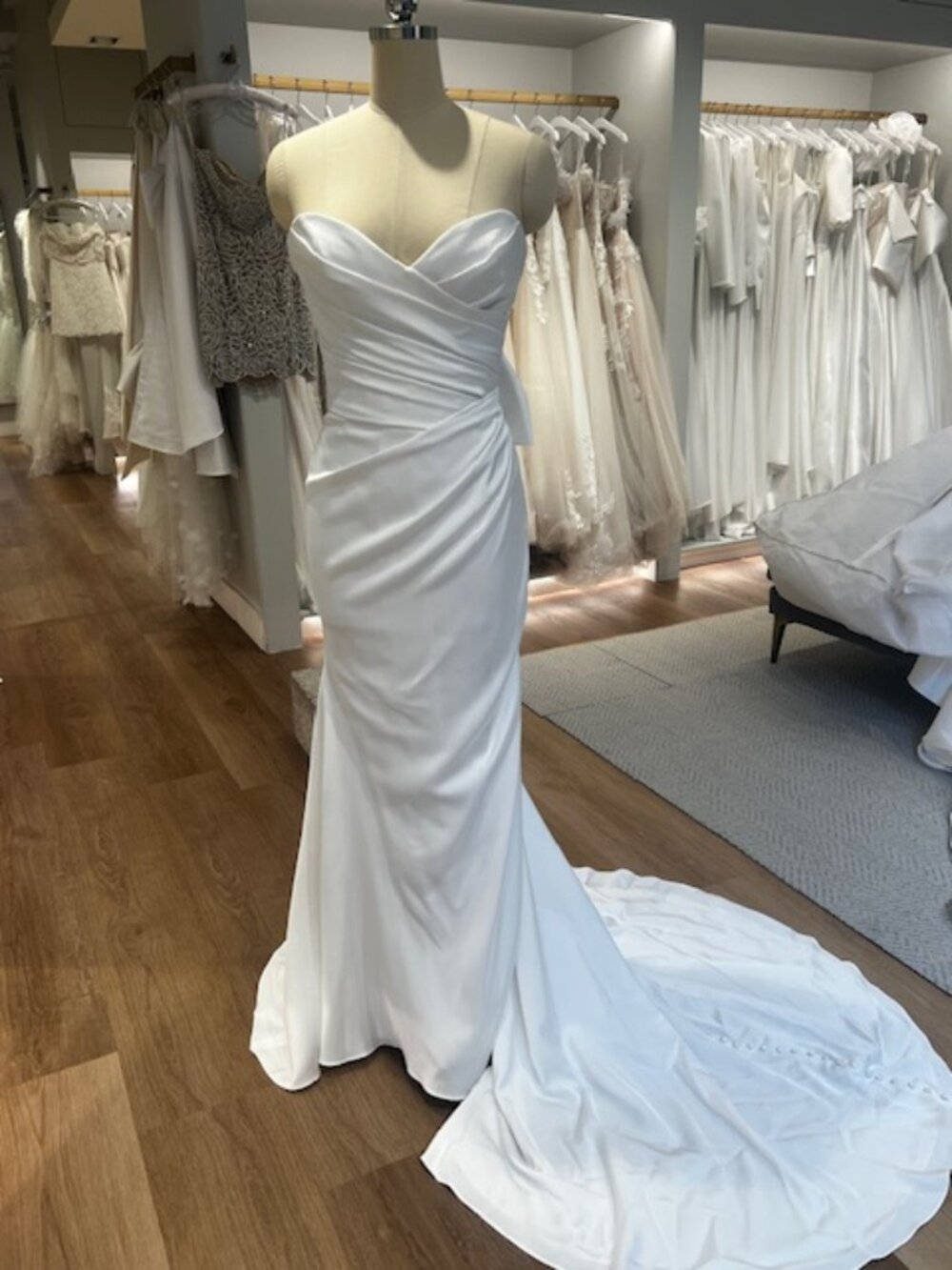 NEVER WORN OR ALTERED Paloma Blanca Satin Wedding Gown